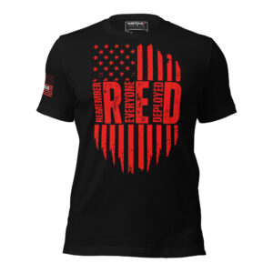 R.E.D. Remember Everyone Deployed' 100% Airlume/Ring Spun Cotton, Unisex, Short Sleeve T-Shirt